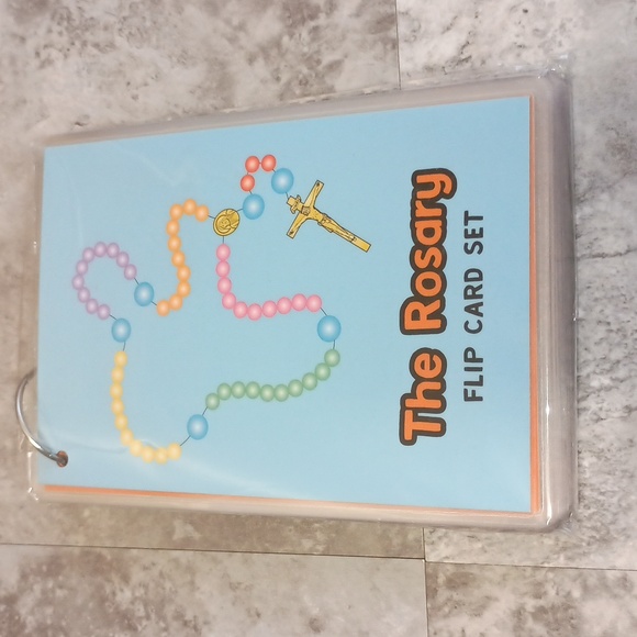 Needzo The Rosary Jumbo Flip Card Set, Bible Study School Learning Supplies - Picture 8 of 9